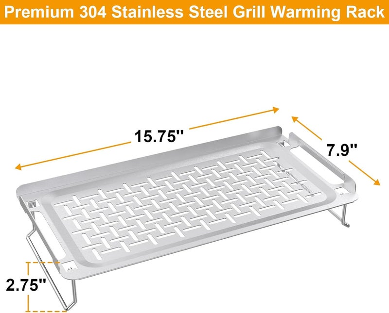 BBQ Future Griddle Warming Rack for Weber Slate 36 30 28 Inch Rust-Resistant Griddle, Stainless Steel Grill Warming Rack for Blackstone 17 22 28 36 Inch Charbroil Camp Chef and Most Flattop Griddle Accessories - Image 2